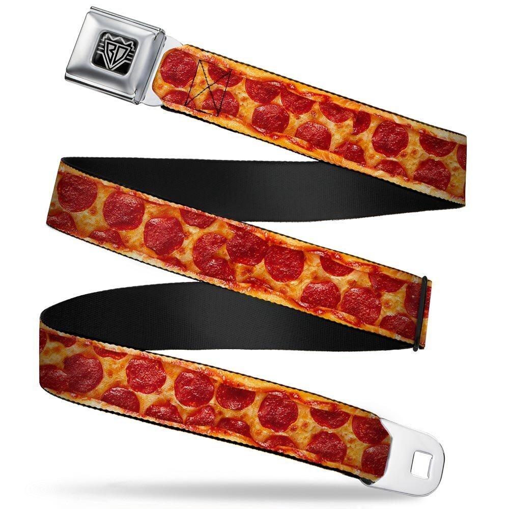 5734 Unisex-Adult's Seatbelt Belt Pizza Regular Pepperoni Crust Vivid